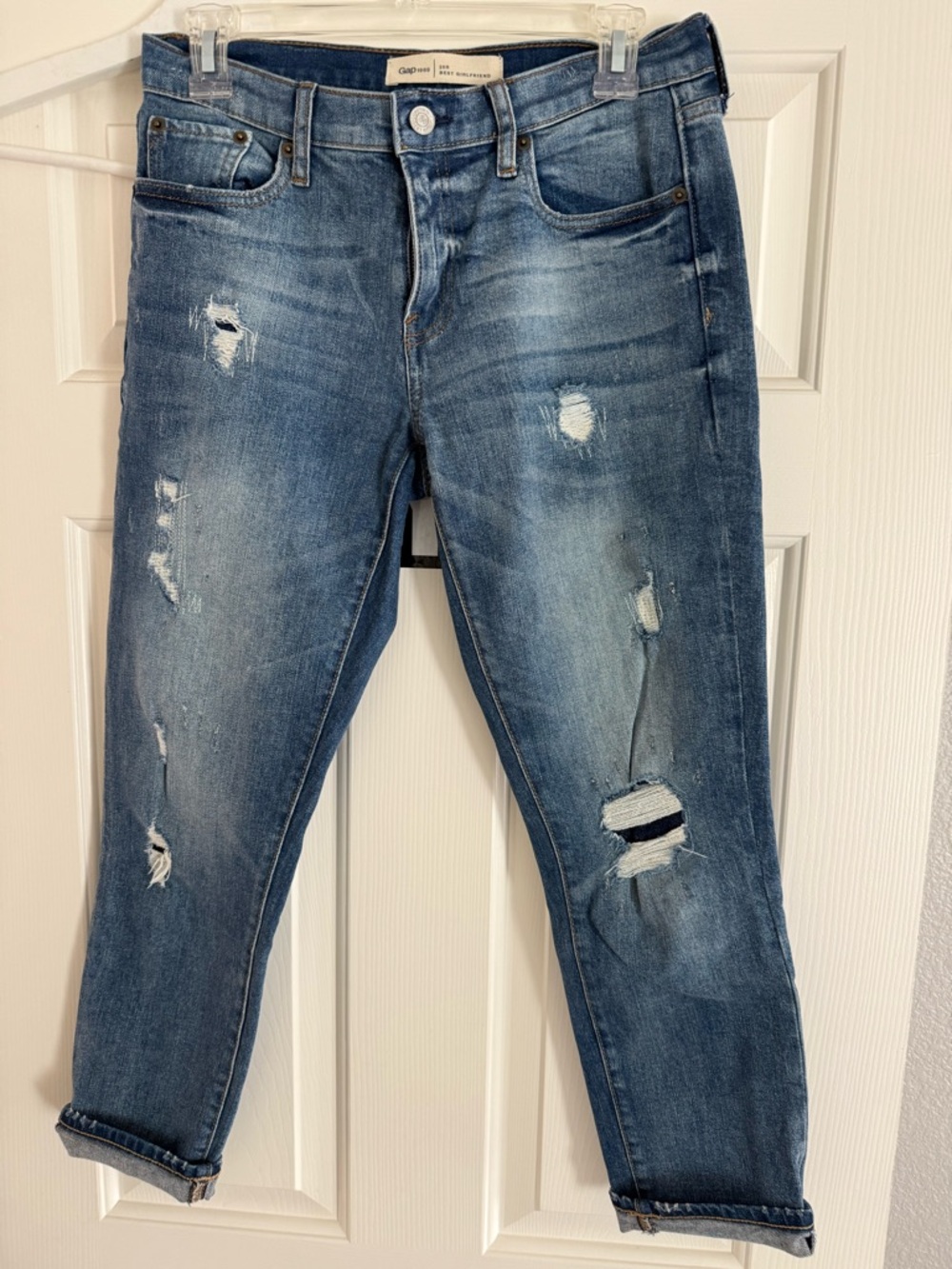 GAP Distressed Light Blue Boyfriend Jeans